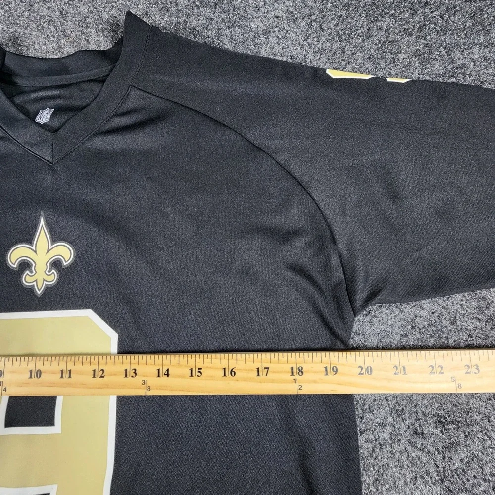 NFL Team Apparel Drew Brees Saints Jersey Kids XL Black Gold Number 9 Football